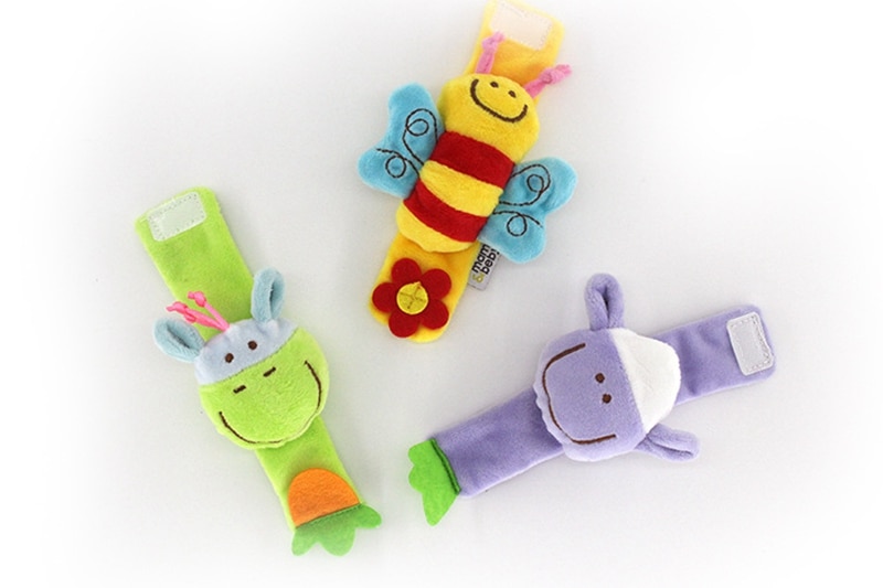 Baby Toys 0-12 Months Baby Rattle Kids Toy Stroller Crib Bed Insect Animal Plush Wrist Rattle Children Toy For Newborn Gift 1pcs